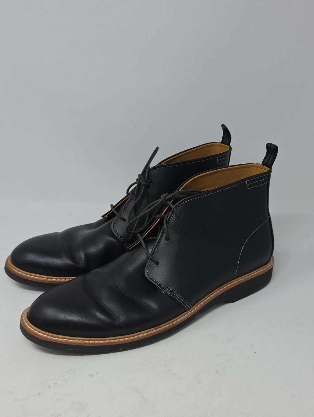 Cole Haan Chukka Boots Men's  Black Leather Lace-Up Ankle Round Toe Size 12M